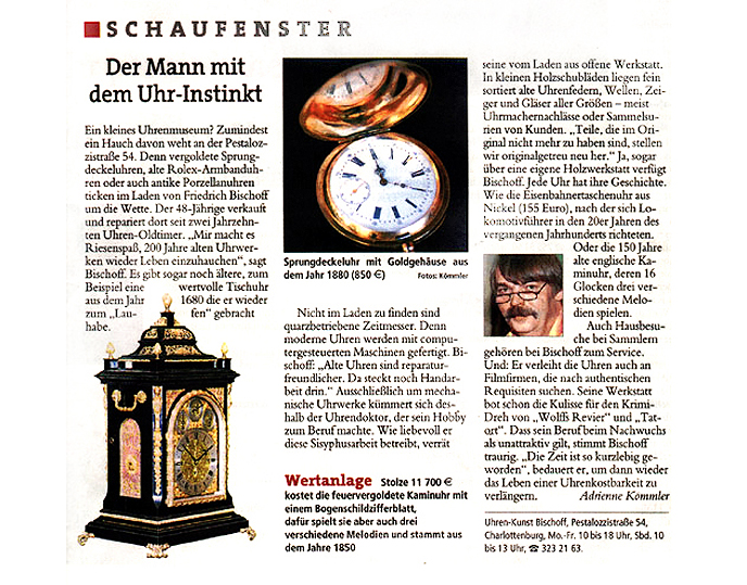 Berliner Morgenpost, Autorin: Adrienne Kömmler, 16.11.2002 